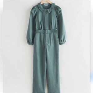 & Other Stories Teal Belted Jumpsuit